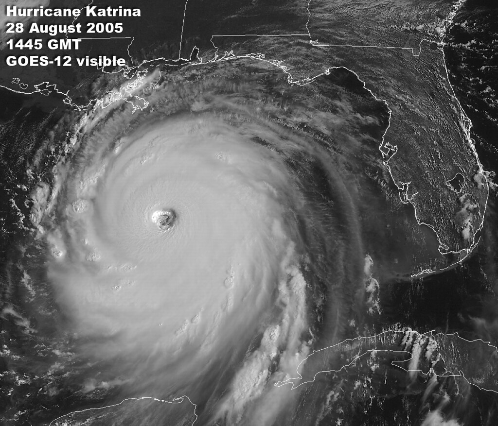 satellite image of "hurricane katrina, august 2005"