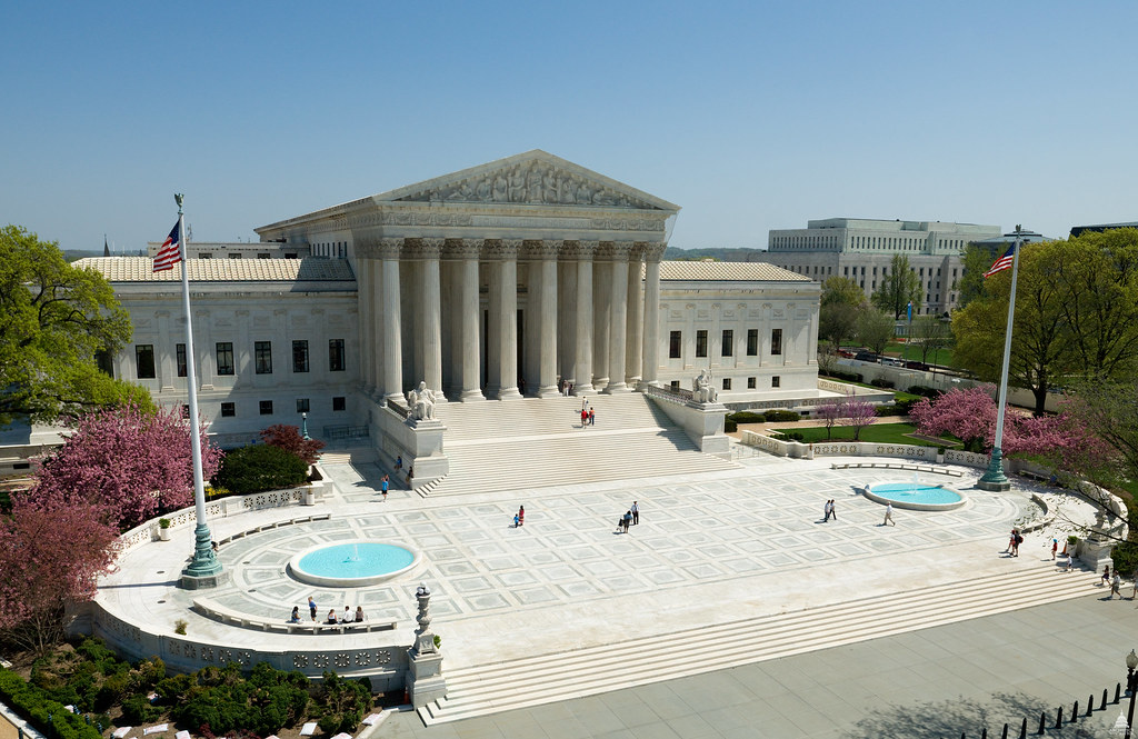 supreme court with paved plaza in front