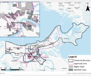 map of gentrified and eligible tracts of new orleans
