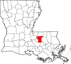 map of louisiana with east baton rouge parish highlighted in red