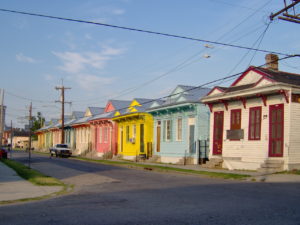 colorful row of houses in new orleans